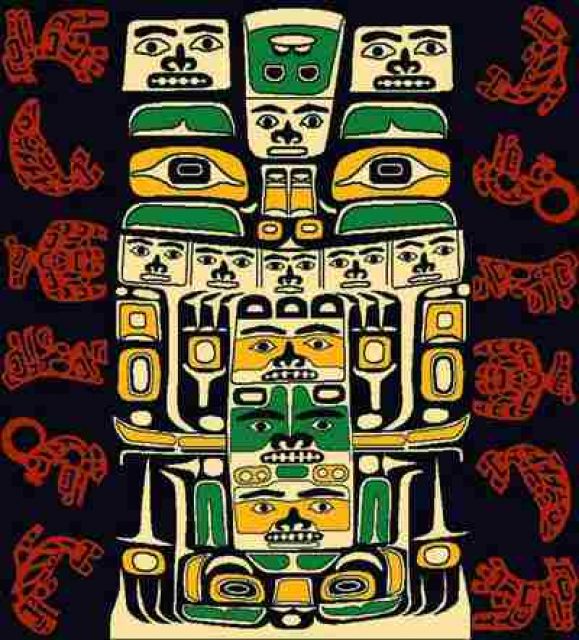 Pacific Northwest Coast Native American - Animal Patterns - Cotton Throw Blanket - 64